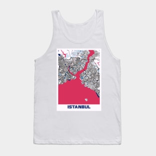 Istanbul - Turkey MilkTea City Map Tank Top